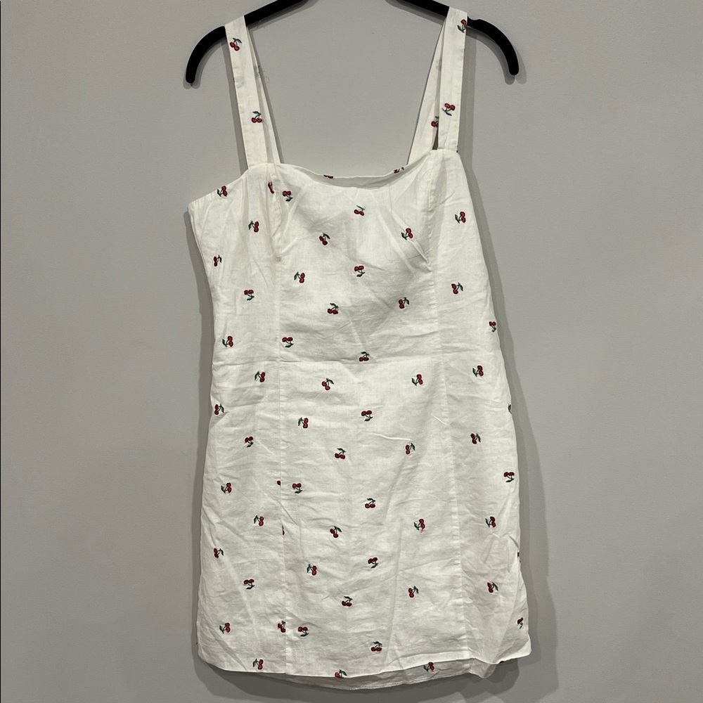 Linen Blend Cherry Dress - Picture 2 of 9